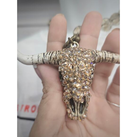 Bull Skull Necklace - western beaded necklace - Picture 2 of 2